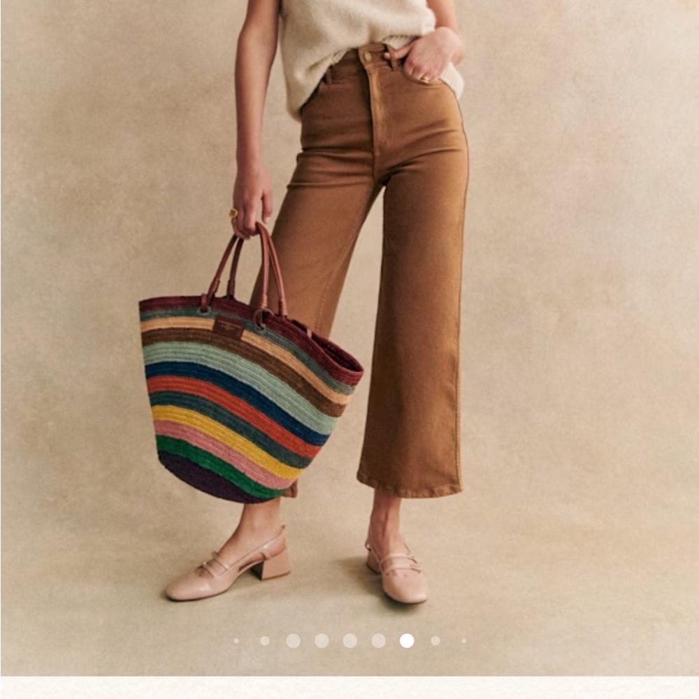 Sezane Le Crop Jeans in Coffee, size 6 (38 EUR)